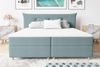 99rooms Artemis Boxspringbett 140x200 cm Strukturstoff INARI Pastellblau Taschen-Federung Bild 3