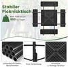 COSTWAY Bierzeltgarnitur, Sitzgarnitur mit 4 Bänken & Tisch, mit Schirmloch Bild 2