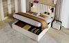 Polsterbett 180×200 cm mit Bettkasten, höhenverstellbarem Kopfteil, LED-Leselicht & USB/Type-C, Beige Bild 2