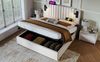 Polsterbett 180×200 cm mit Bettkasten, höhenverstellbarem Kopfteil, LED-Leselicht & USB/Type-C, Beige Bild 5
