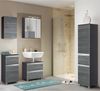 Waschbeckenschrank 60cm in Eiche rauchsilber APIA-03 mit 1 Softclose-Auszug, B/H/T ca. 60/54/35 cm Bild 3