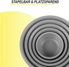 Salatschüssel 5er Set ( 700ml - 6 L ) "Grau" - Rührschüssel Vorratsschüssel, Spülmaschinenfest ( Ø16cm - Ø32cm ) Lebensmittelbehälter, stapelbar Bild 4