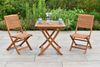 Bali Gartenmöbel Set 3tlg, 2 Klappstühle, Klapptisch 70 x 70 cm, Akazie Bild 2