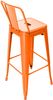 4er Set Barhocker LEKEL - Metall Orange 44x43x96 cm | Barstuhl Mit Lehne Tresenhocker Tresenstuhl Kneipenhocker Kneipenstuhl Bild 3