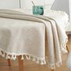 TUWENA Tischdecke Abwaschbar Leinen Baumwolle Tischtuch,Knitterfrei Tischtuch mit Quaste Bild 3