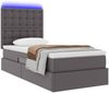 vidaXL Bett mit Stauraum und LED mit LED Grau 90 x 190 cm Kunstleder 3372283 Bild 3