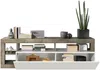 Vente-unique - TV-Möbel mit 1 Tür & 4 Ablagen - Weiß lackiert & Eichefarben - SEFRO Bild 4