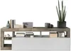 Vente-unique - TV-Möbel mit 1 Tür & 4 Ablagen - Weiß lackiert & Eichefarben - SEFRO Bild 3