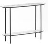 Moderne Design Konsole MARMOL 100cm weiss-schwarz Marmor-Dekor Metallgestell Bild 3