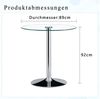 ANYSUN Glastisch Esstisch Rund Glas,Moderner minimalistischer Glasbalkentisch (Runder Esszimmertisch Küchentisch für 4 Personen), Esszimmertische mit Metallbeinen Küchentisch für Wohnzimmer Küche Bild 2