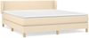 vidaXL Polsterbett mit Matratze Creme 160x200 cm Stoff Bild 2