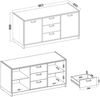 Kommode Karia 180 cm Anbauwand Schrankwand Esszimmer Sideboard Artisan + Schwarz Bild 5