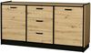 Kommode Karia 180 cm Anbauwand Schrankwand Esszimmer Sideboard Artisan + Schwarz Bild 3