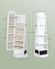 SONGMICS Spiegelschrank mit LED-Beleuchtung, Schmuckschrank drehbar, Aufbewahrung für Schlafzimmer, Schublade, weiß Bild 5