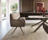 Esszimmerbank Taya-Flex 285x190 cm Strukturstoff Soft Taupe Kreuzgestell kantig Effektfinish Titan Taschenfederkern Rechts Bild 5