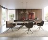 Esszimmerbank Taya-Flex 285x190 cm Strukturstoff Soft Taupe Kreuzgestell kantig Effektfinish Titan Taschenfederkern Rechts Bild 2
