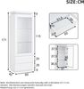 Merax 171cm Vitrine, Hochschrank mit 2 Schubladen, Hochglanz Hochschrank Glasvitrine mit LED, Standregal Schrank Vitrine, Weiß Bild 4