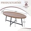 MODFU Couchtisch Minimalistischer ovaler Holz-Sofatisch (mit Metallrahmen, Moderner Beistell- & Teetisch), Kaffeetisch Wohnzimmertisch Bild 4