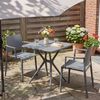 CLP Gartenmöbel-Set wetterfest Pula Sitzgruppe mit 2 Stapelstühlen und Bistrotisch,dunkelgrau Bild 4