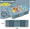 BEARFOOT Lunchbox Brotdose mit Fächern, leicht & auslaufsicher - Dinos blau, PP, ABS, Silikon, Kindergarten und Schule - Mädchen und Jungen, Vesperbox, Snackbox Bild 3