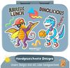 BEARFOOT Lunchbox Brotdose mit Fächern, leicht & auslaufsicher - Dinos blau, PP, ABS, Silikon, Kindergarten und Schule - Mädchen und Jungen, Vesperbox, Snackbox Bild 4