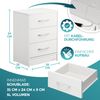 CASARIA® Nachttisch Eloise 54x39x28cm Weiß mit LED-Licht Bild 2