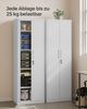 Songmics Aktenschrank mit 5 Ebenen, Stahl mattweiß, 60 x 40 x 180 cm Bild 2