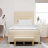 vidaXL Boxspringbett mit Kopfteil Creme 200 x 120 cm Stoff 3344217 Bild 3