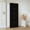 vidaXL Schuhschrank Schwarz 59x17x169 cm Holzwerkstoff 342512 Bild 3