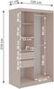 Schwebetürenschrank WALENCJA mit Spiegel & Lacobel-Glas, moderner Kleiderschrank, Breite 120 cm, High-Gloss Design - mit Schubladen - Kaschmir und Grau Bild 5