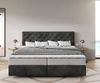 Boxspringbett Dream-Great Mikrofaser Anthrazit Vintage 200x200 cm mit Taschenfederkernmatratze und Topper Visco Bild 2