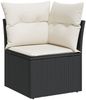vidaXL 11-tlg. Garten-Sofagarnitur mit Kissen Schwarz Poly Rattan 3219506 Bild 5