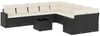 vidaXL 11-tlg. Garten-Sofagarnitur mit Kissen Schwarz Poly Rattan 3219506 Bild 2