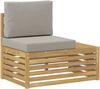 vidaXL Outdoor-Sofagarnitur mit Kissen 6 Stück Weiß und Hellgrau 3392476 Bild 5