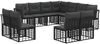 vidaXL Outdoor-Sofagarnitur Schwarz Polyester 3437495 Bild 2