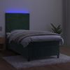 vidaXL Boxspringbett mit Matratze & LED Dunkelgrün 90x200 cm Samt 3136104 Bild 4
