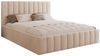 Goldstoff Polsterbett Elegantes Bett "ELVANO" mit hohem Kopfteil und großem Stauraumfach (120–200x200 cm, Kopfteilhöhe: 90/110 cm, Seitenhöhe: 25/40 cm), Schlafkomfort trifft Design – stilvolles Bett mit Stauraum Bild 2