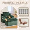LVHOM Relaxsessel mit Hocker, Bodensofa mit Seitentaschen und Kissen, 1-Sitzer Sofasessel, Einzelsofa, für Wohnzimmer, Schlafzimmer und Studie, Grün Bild 5