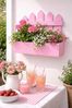 finehomegarden Blumenkasten Holz-Pflanzkasten Zaun-Optik pink – 23 × 10 cm – Höhe 27 cm (1 St), Mit Folie ausgelegt – Dekorativer Kräuter- & Blumenpflanzkasten Bild 2