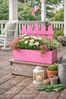 finehomegarden Blumenkasten Holz-Pflanzkasten Zaun-Optik pink – 23 × 10 cm – Höhe 27 cm (1 St), Mit Folie ausgelegt – Dekorativer Kräuter- & Blumenpflanzkasten Bild 3