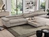 Mks Möbel 'Pedro L-Form' Ecksofa mit Schlaffunktion, verstellbaren Kopfstützen & Bettkasten, Beige, Stoff, mit Topper, rechts Bild 4