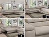 Mks Möbel 'Pedro L-Form' Ecksofa mit Schlaffunktion, verstellbaren Kopfstützen & Bettkasten, Beige, Stoff, mit Topper, rechts Bild 2