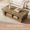 Tribesigns Couchtisch 140 cm Rechteckiger Couchtisch mit Ablage, 2 Ebenen Wohnzimmertisch (Packung, Großer Sofatisch Holz für Wohnzimmer, Rustikal Braun), 2 Ebenen Wohnzimmertisch im Landhausstil Bild 3