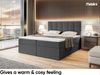 MEBLINI Boxspringbett NILS 180x220 cm mit Bettkasten - H3/Dunkelgrau Webstoff Polsterbett - Doppelbett mit Topper & Bonellfederkern-Matratze Bild 4
