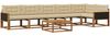 vidaXL Outdoor-Sofagarnitur mit Kissen 7 pcs Natur und Beige 3381465 Bild 2