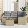 vidaXL Gartensofa-set mit Kissen 5 pcs Beige und Hellgrau Poly-Rattan 3355379 Bild 3