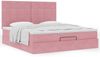 vidaXL Ottoman-Bett mit Matratzen Rosa 200x200 cm Samt 3313498 Bild 4