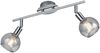 LED Deckenstrahler 2-flammig dimmbar, Chrom mit Rauchglas, Breite 40cm Bild 2
