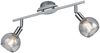 LED Deckenstrahler 2-flammig dimmbar, Chrom mit Rauchglas, Breite 40cm Bild 4