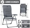 TIMBER RIDGE Klappstuhl Campingstuhl Faltbar Verstellbare Rückenlehne 7 Positionen Gepolstert (1 St), 150kg Belastbar Grau Bild 3